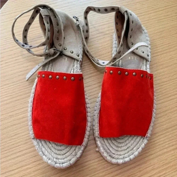 RAYE Deb Espadrille in Tomato & Tan size 7.5 - Picture 4 of 10